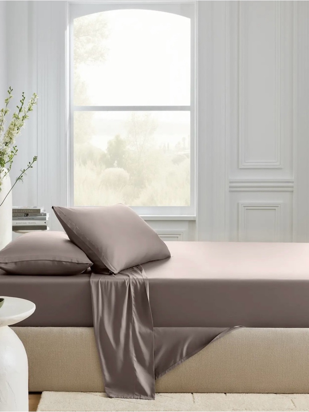 NEW Quince Bamboo 4 Piece Sheet Set, Full (Stone)
